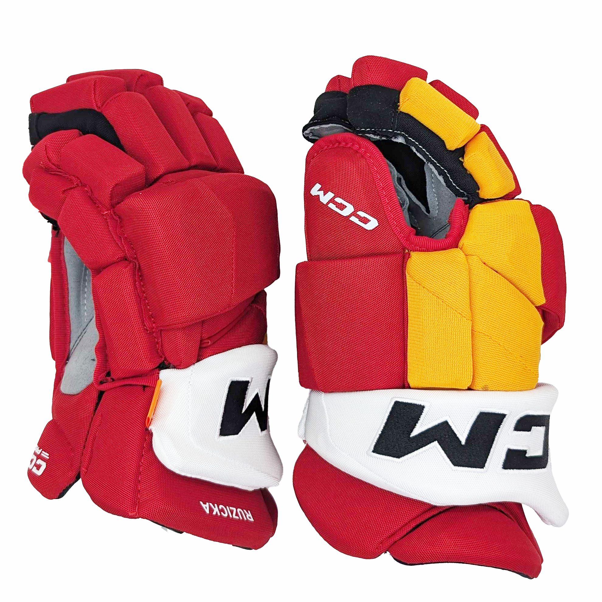 CCM HGJSPP - Gant NHL Pro Stock - Adam Ruzicka (Rouge/Jaune/Blanc)